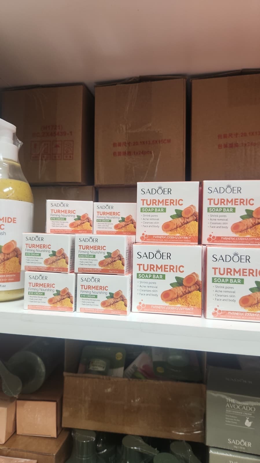 SADOER Turmeric Soap Bar Cleansing for Face & Body Acne Skin 1 oz