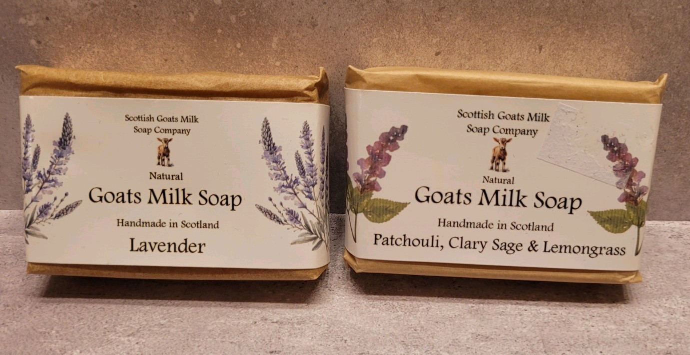 2 Goat Milk Soaps Moisturizing Handmade Bars from Scotland 3.35 oz Lavender
