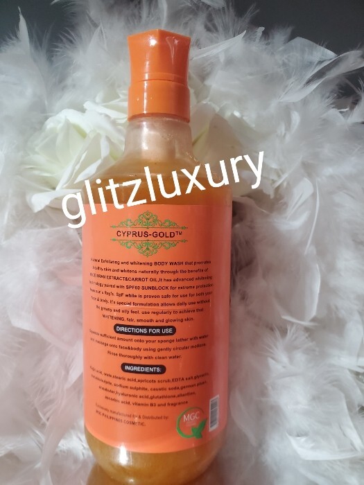 Cyprus GOLD Carrot Exfoliating & Whitening Shower Gel 900mx 1👌👌ALL SKIN TYPES