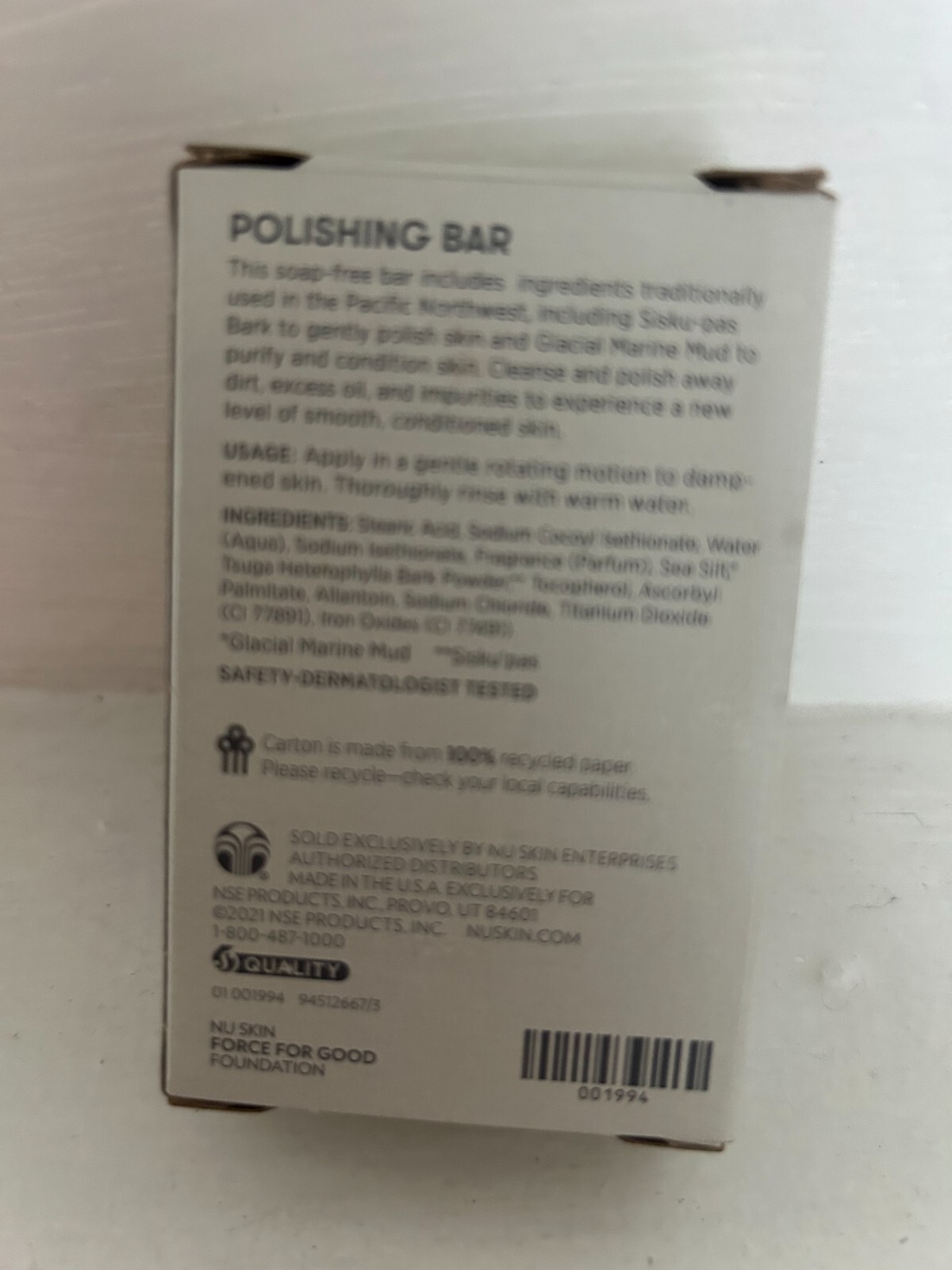 Nu Skin Epoch Polishing Bar 3.4 oz/100g Safety-Allergy-Dermatologist Tested NEW