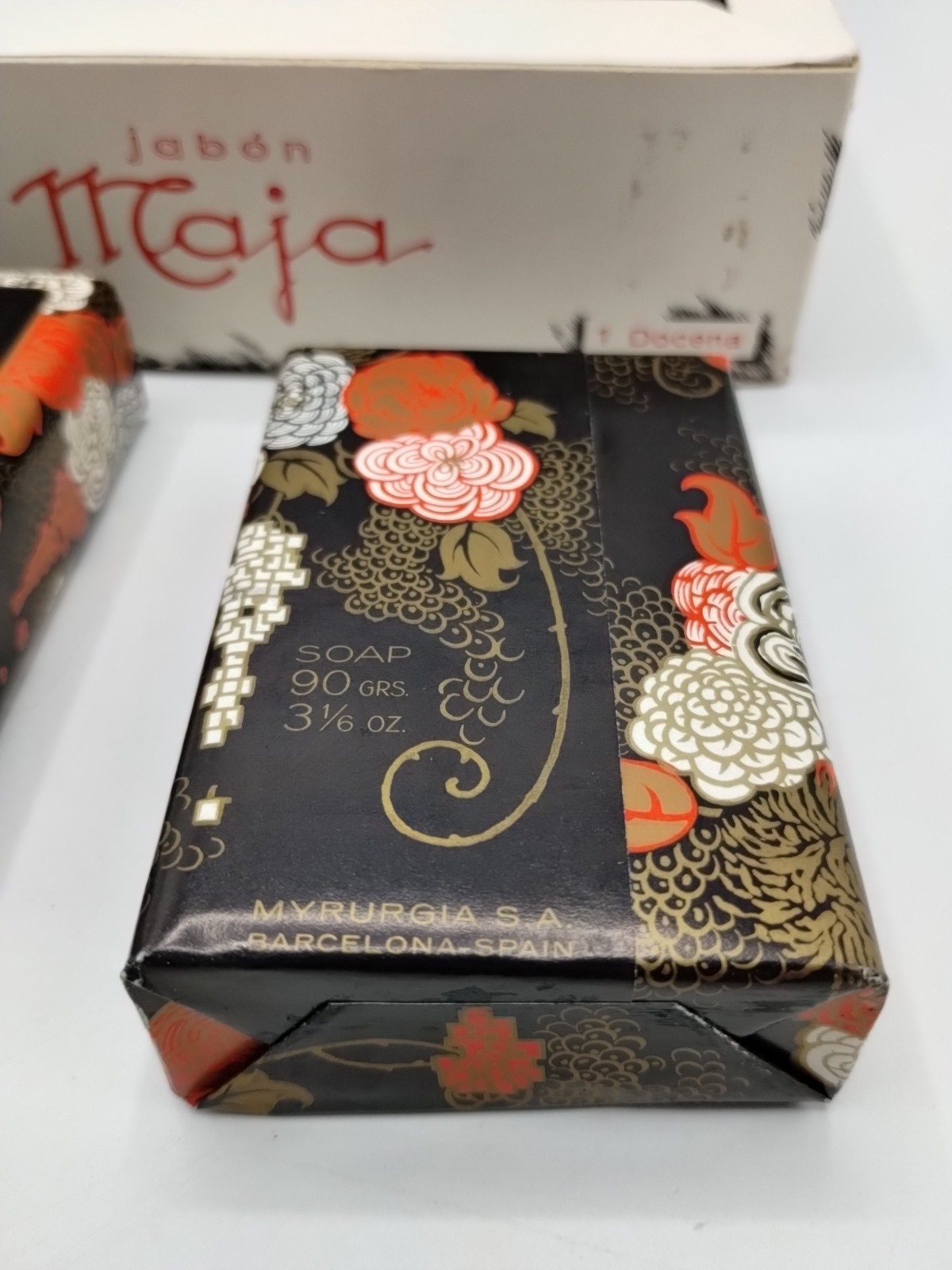 Vtg Soap Maja Jabon-Savon Soap 12 -3 1/6 Oz Bars Myrurgia Spain New Original Box
