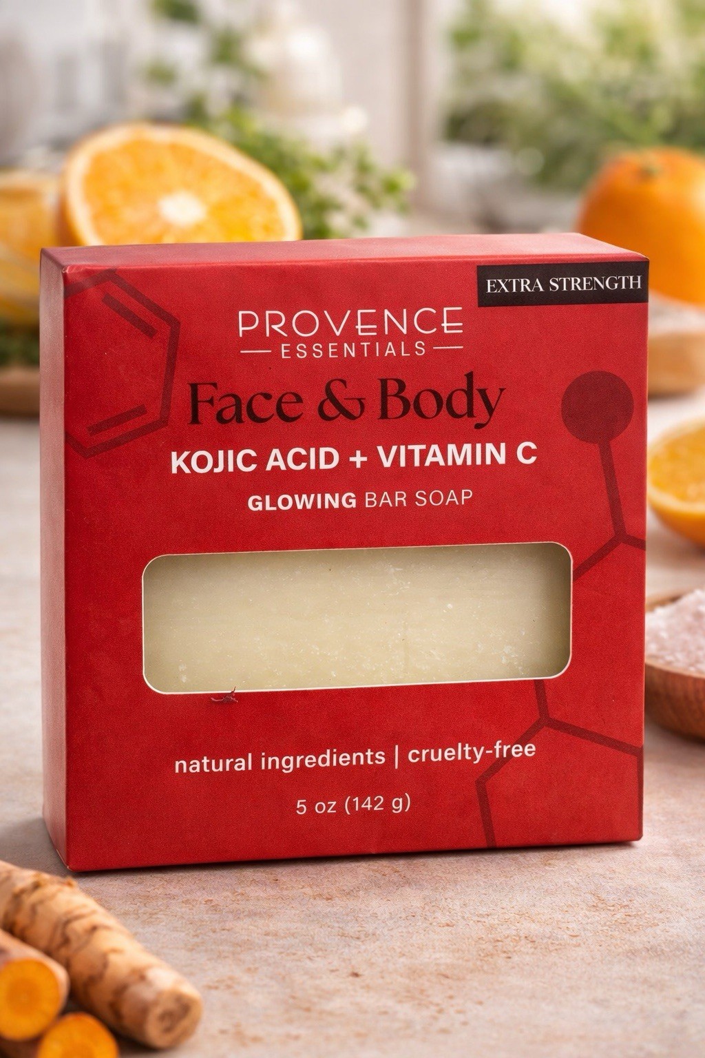 Provence Essentials Glowing Bar Soap Kojic Acid Vitamin C 5oz Cruelty-Free