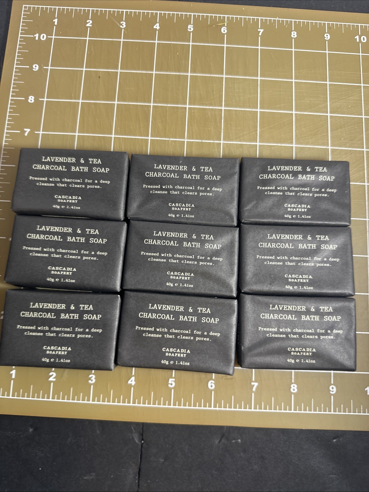 Cascadia Soapery Lavender & Tea Charcoal Soap 1.41 oz Lot Of 9