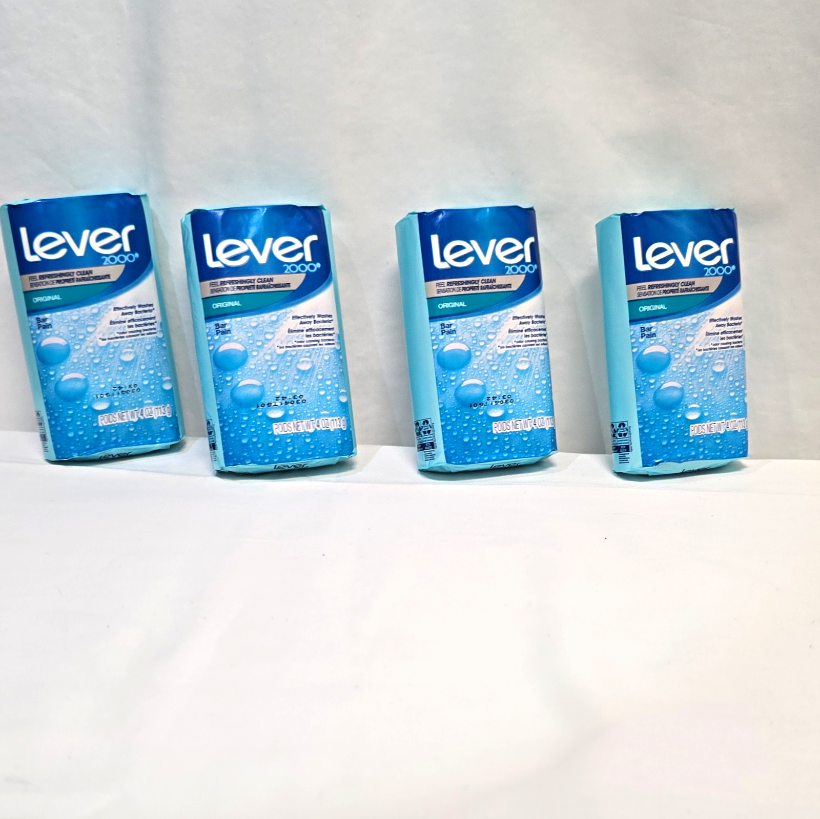 Lever 2000 Original Antibacterial Bar Soap, 4 oz Bars, Multipack of 4