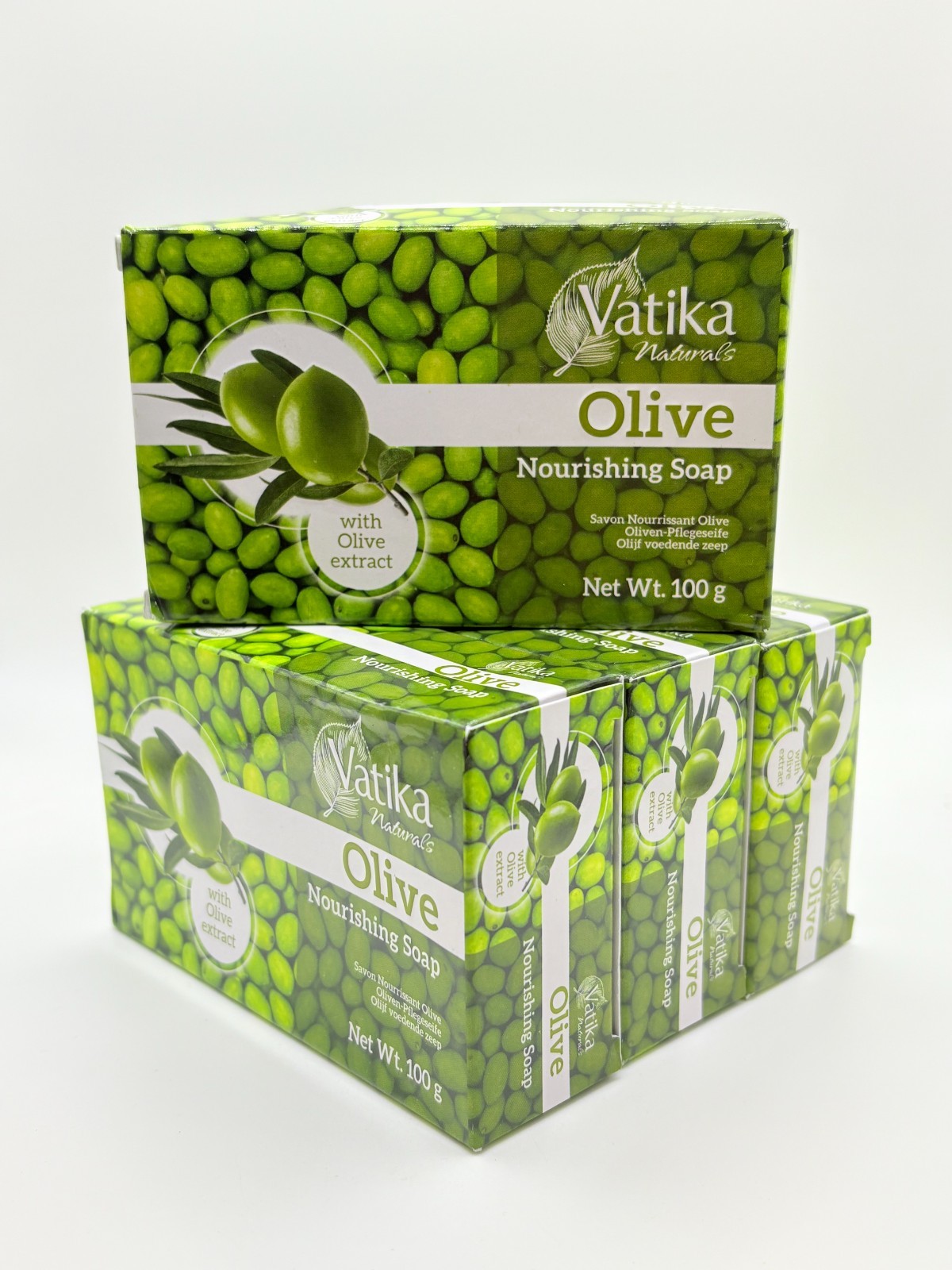Vatika Naturals Olive Nourishing Soap w/ Olive Extract, 100g (4PACK SET)
