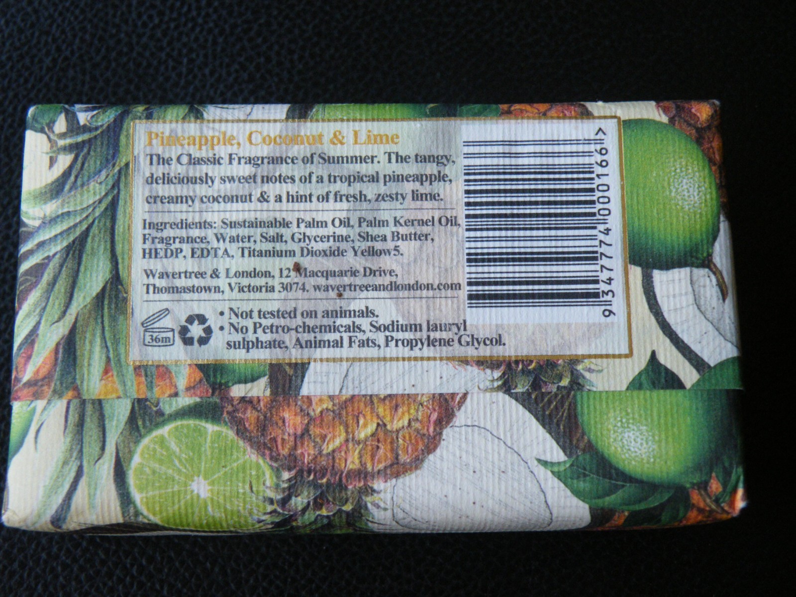 COCONUT PINEAPPLE LIME 7 oz SOAP French Triple Milled WAVETREE & LONDON Sealed