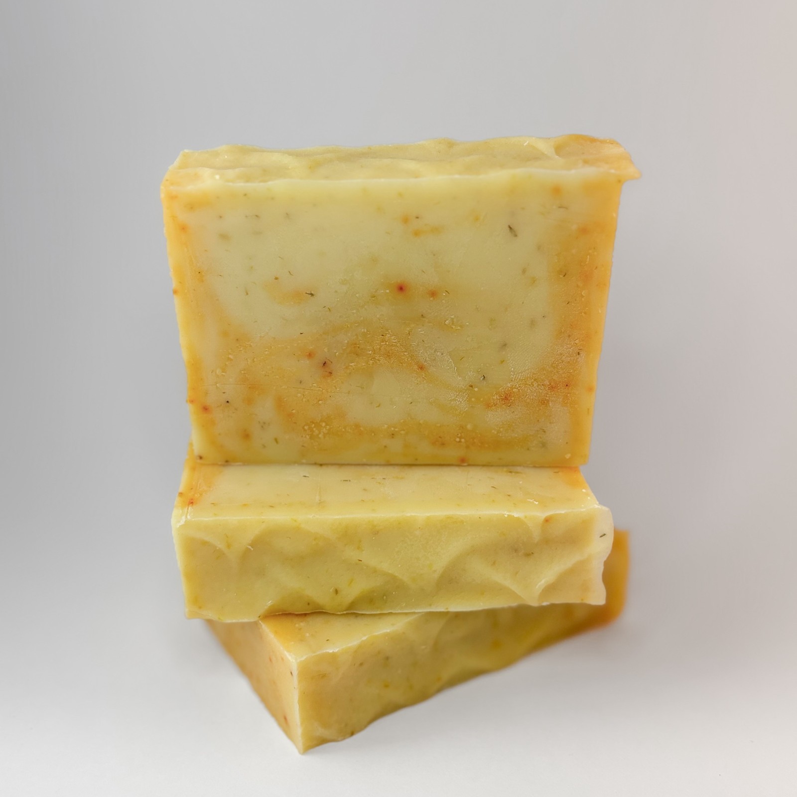 Handmade Orange Calendula Cold Process Soap With Shea Butter & Sweet Almond Oil