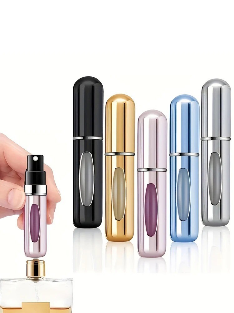 5 Pcs Refillable Travel Portable Perfume Atomizer Bottle Spray Pump Case 5ML
