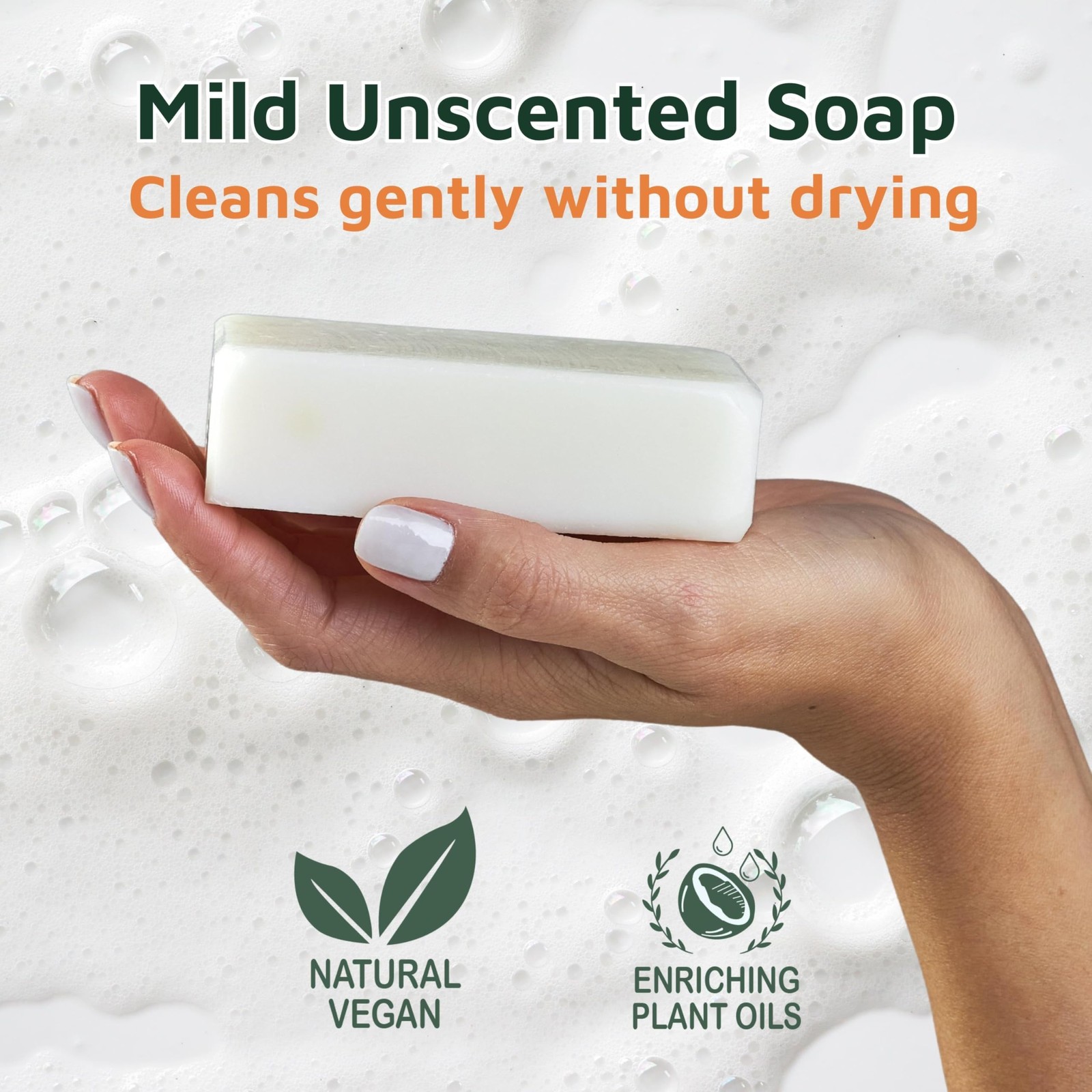 All Natural Unscented Bar Soap for Sensitive Skin 4 oz Vegan Handmade