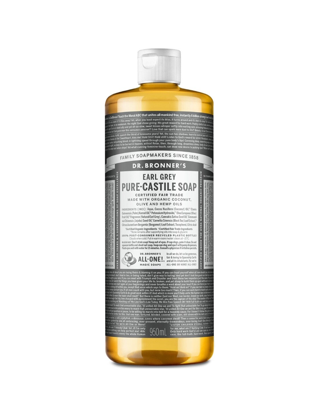 Dr. Bronner’s Pure-Castile Liquid Soap – Earl Grey Scent 475ml, 950ml