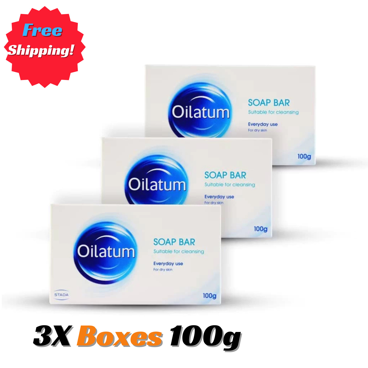 3 Box OILATUM Bar SOAP For Dry Skin 100g Gently Cleanses Moisturizes Free Ship