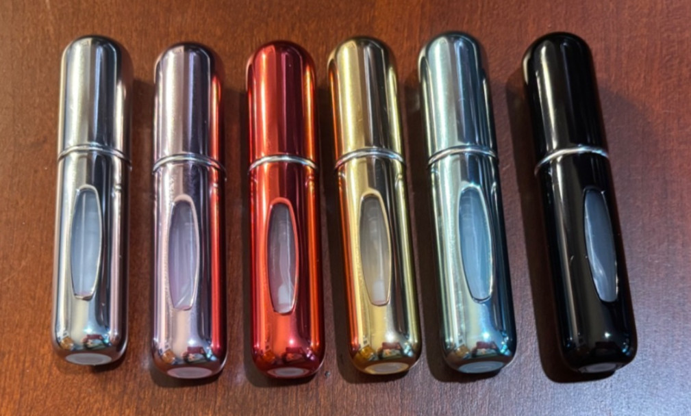 6 NEW Travel Portable Mini Refillable Perfume Atomizer Bottles Pump Spray 5ml