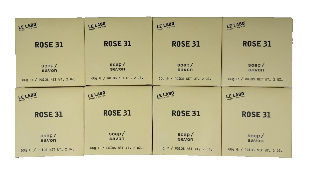 8 PACK – Le Labo Rose 31 Bar Soap 2oz/60g Set Individually Wrapped Boxed