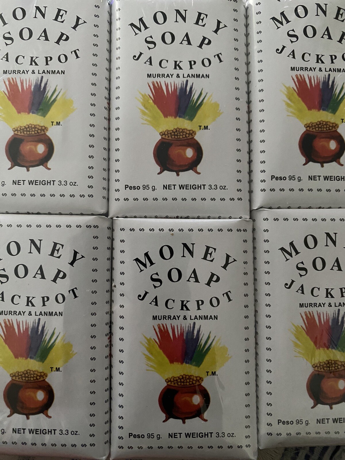 6 Pack Money Jackpot Soap Murray & Lanman Bar Soap 3.35oz Bar