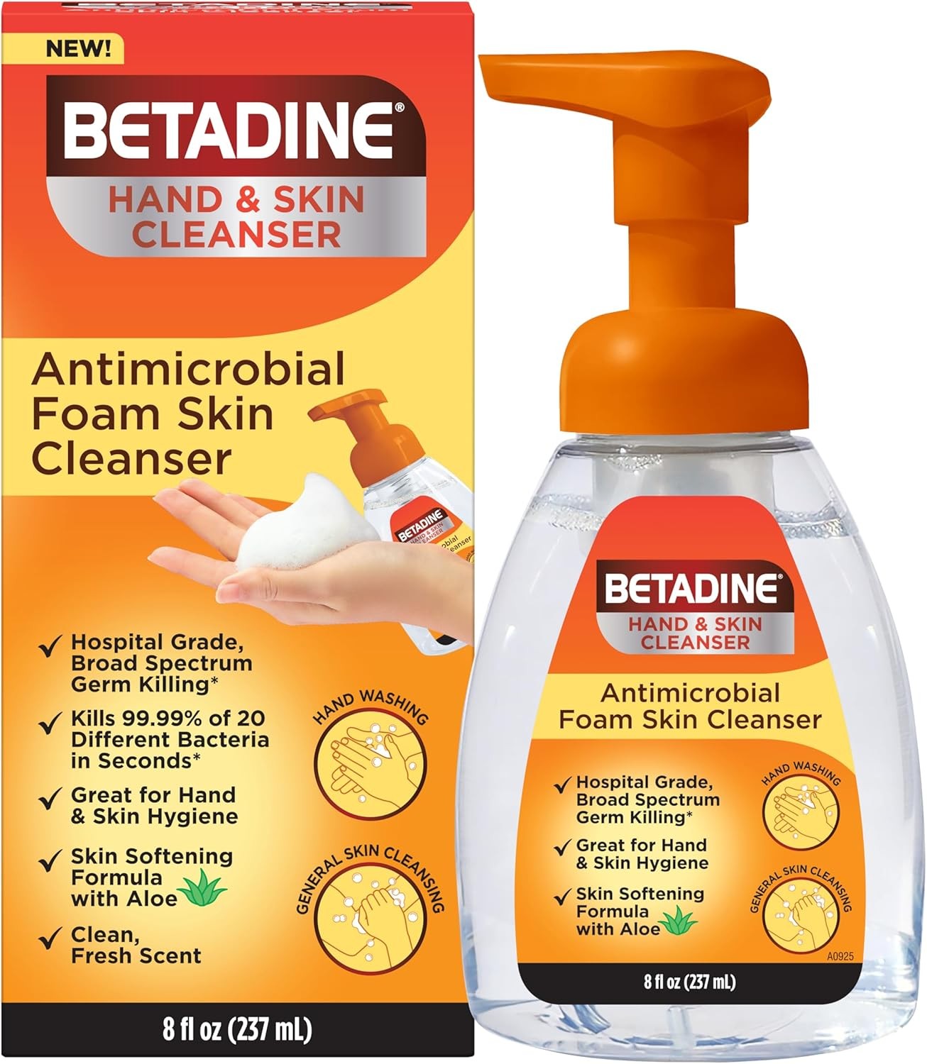 Antiseptic Cleansing Foam Pump, 8oz, Antibacterial Body Wash, Antimicrobial Hand