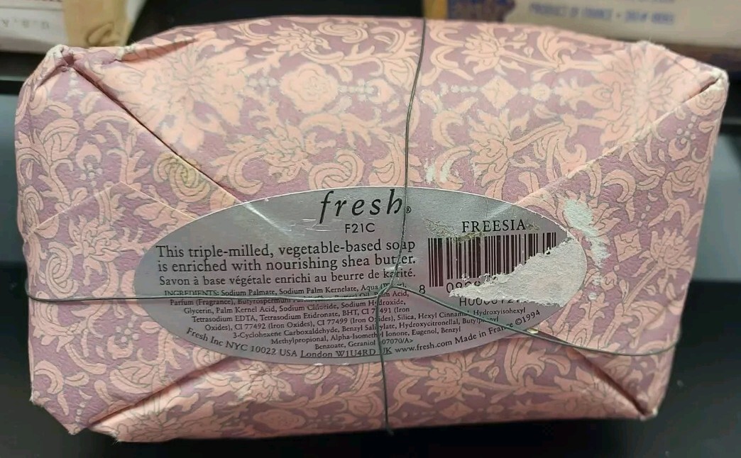 Lot 3 Bars Of French Soap Fresh FREESIA, Midnight In The Garden, Almond Ginger