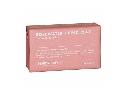 Freshwater Farm Australia Body Bar Rosewater + Pink Clay 7oz. (Case Of 3)