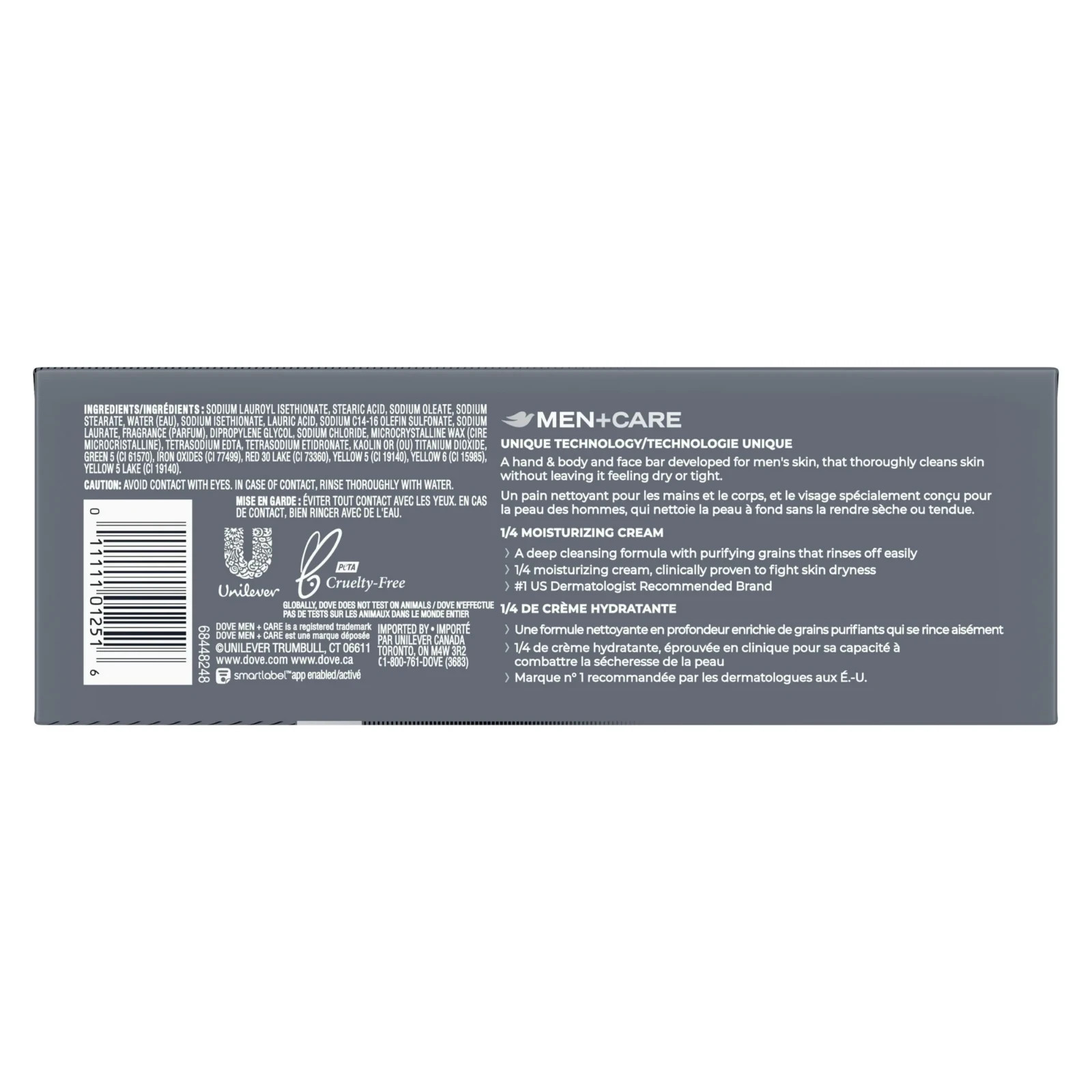 Dove Men+Care Men’s 3-in-1 Bar Soap Deep Clean, 3.75 oz, 8 Bars, Free Shipping