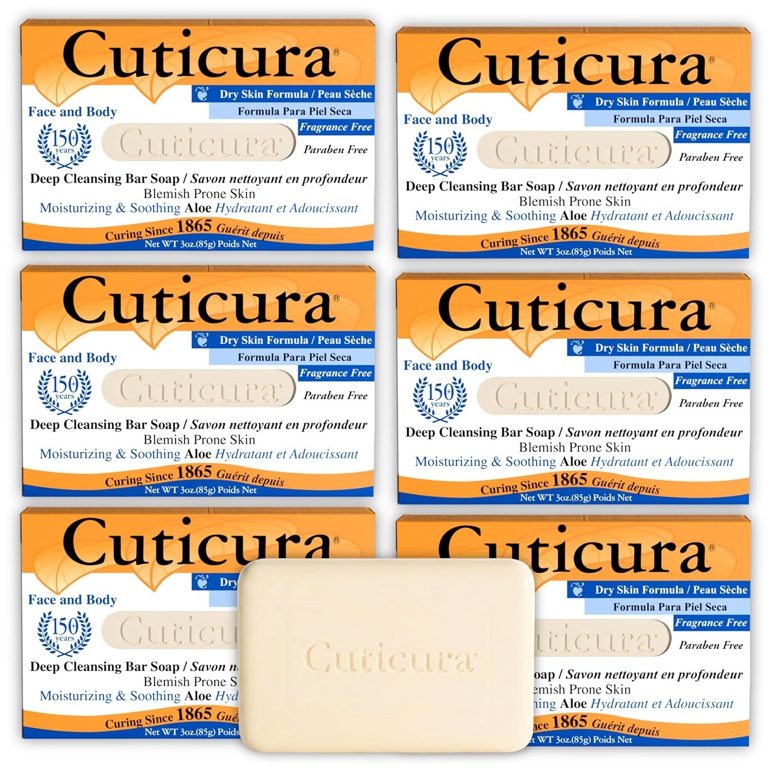 Cuticura Deep Cleansing Face and Body Soap – Dry Skin Formula for Blemish-Prone