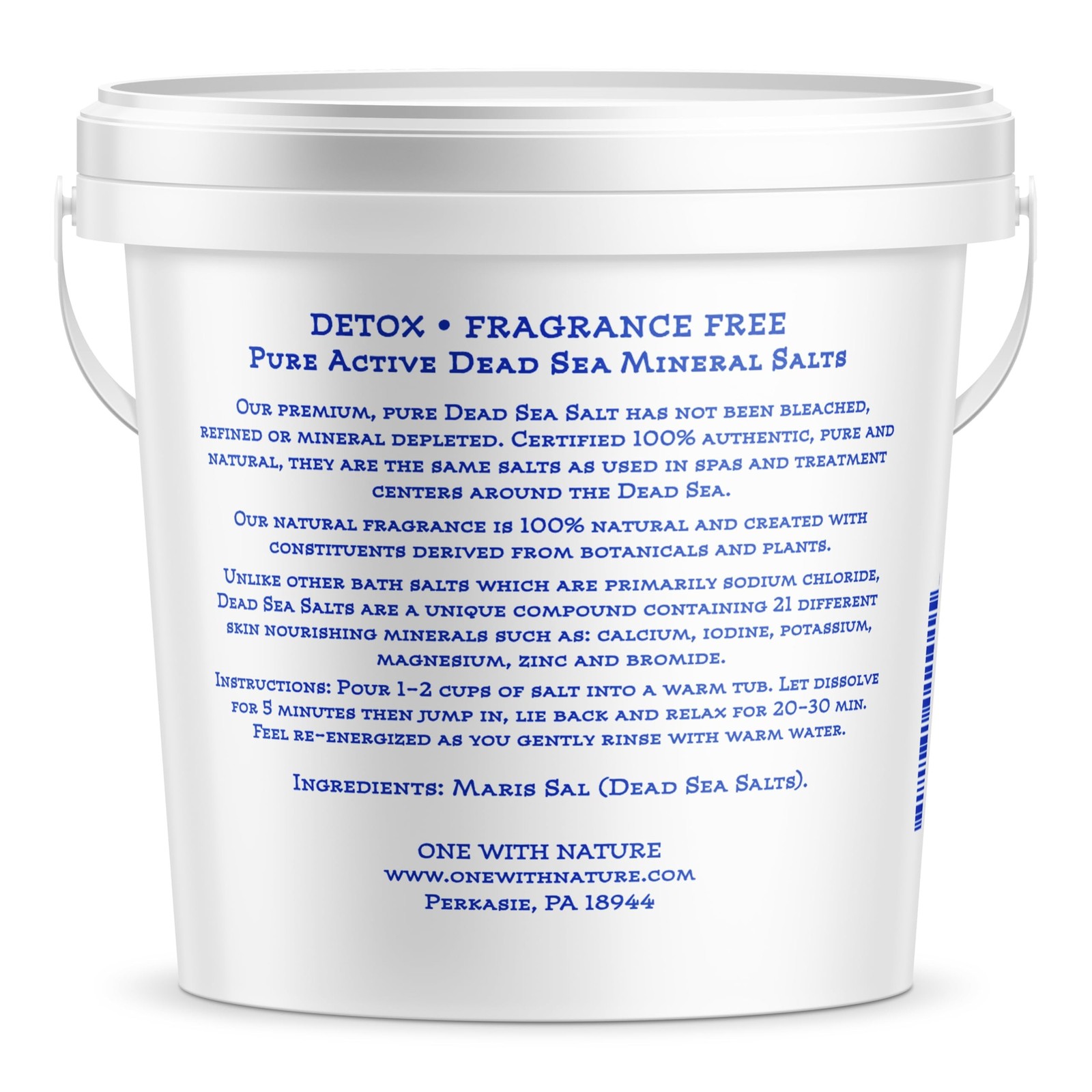 100% Pure Dead Sea Mineral Bath Salt 5Lb Frag Free Fragrance Free