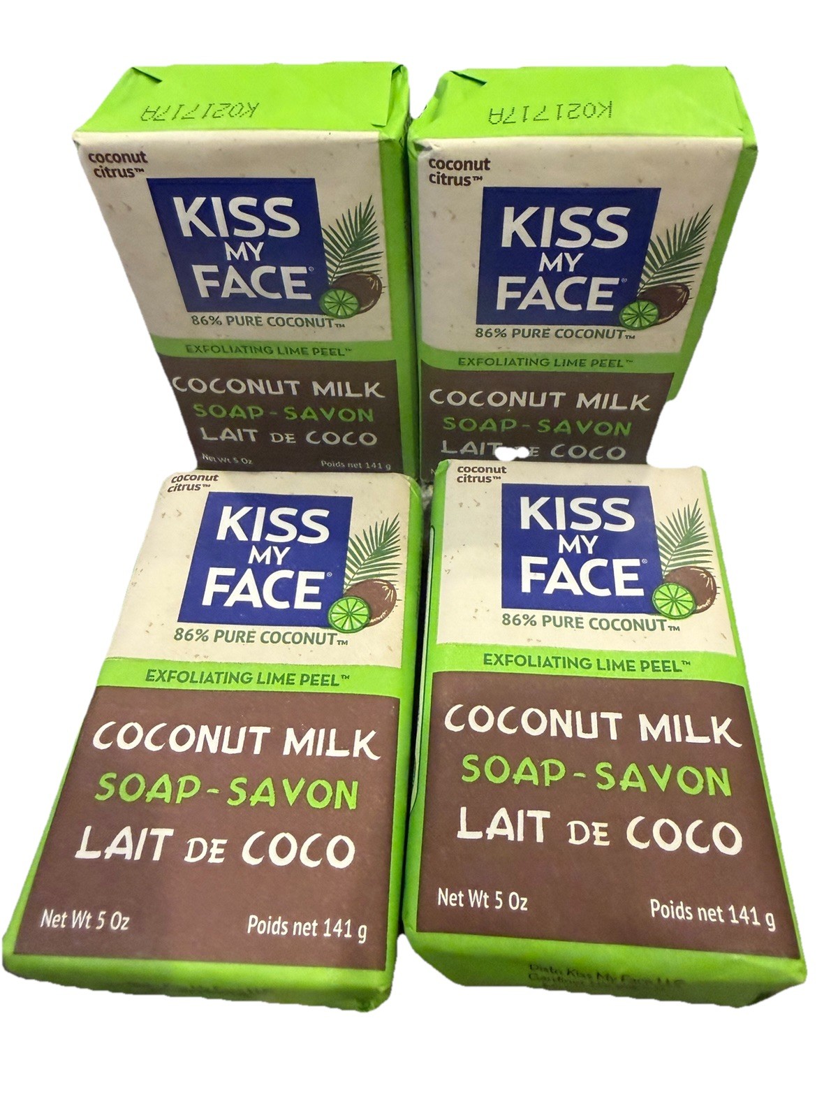 4 Kiss my Face Coconut Milk Soap LAIT DE COCO Exfoliatig Lime Peel 5oz Discontin