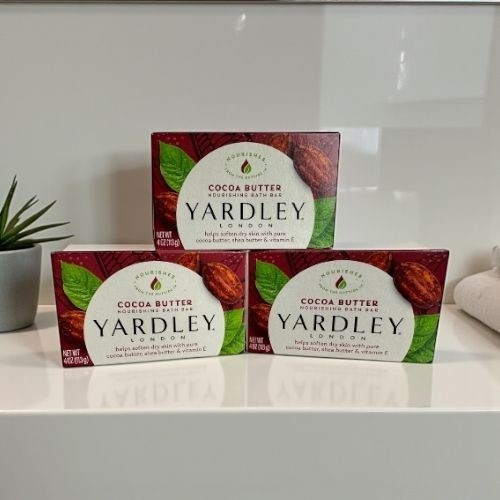 3 Yardley® London COCOA BUTTER Nourishing Bath Bar 4.0 oz Shea Butter Vitamin E