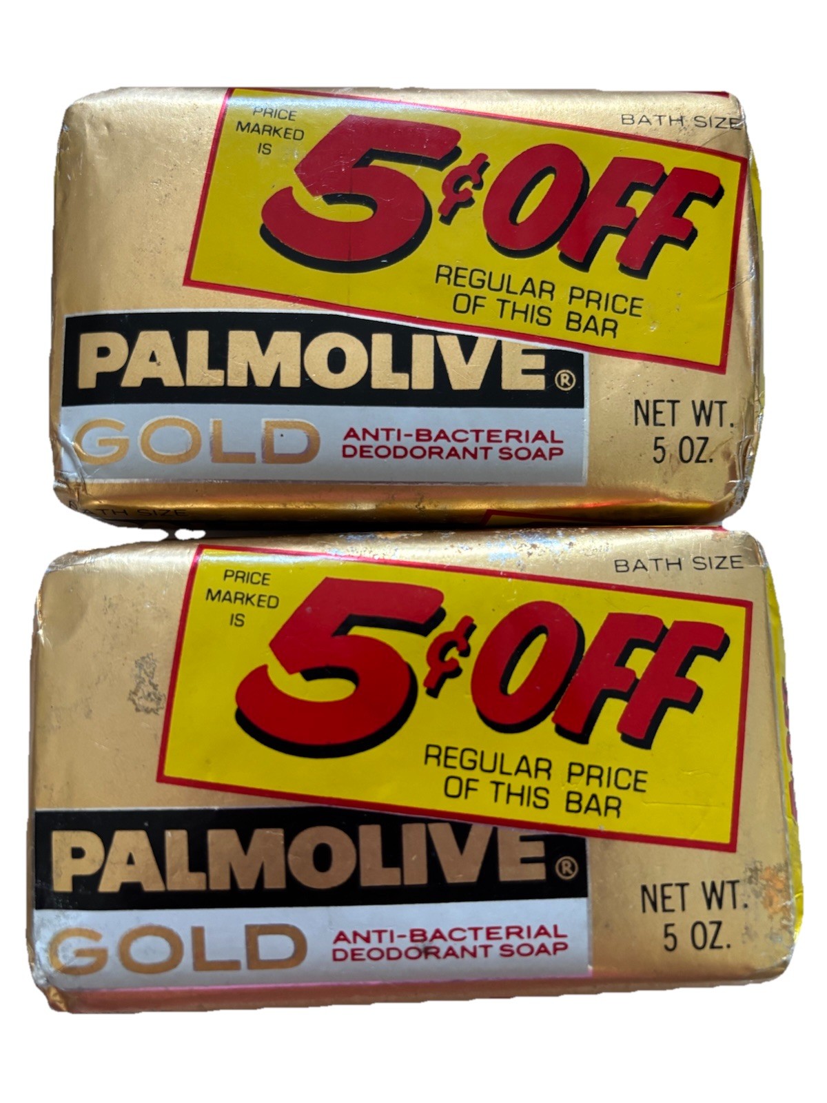 2 Palmolive Gold Bar Soap – New, In Wrapper / 1 Bar 3 1/2 oz Vintage Gold Foil
