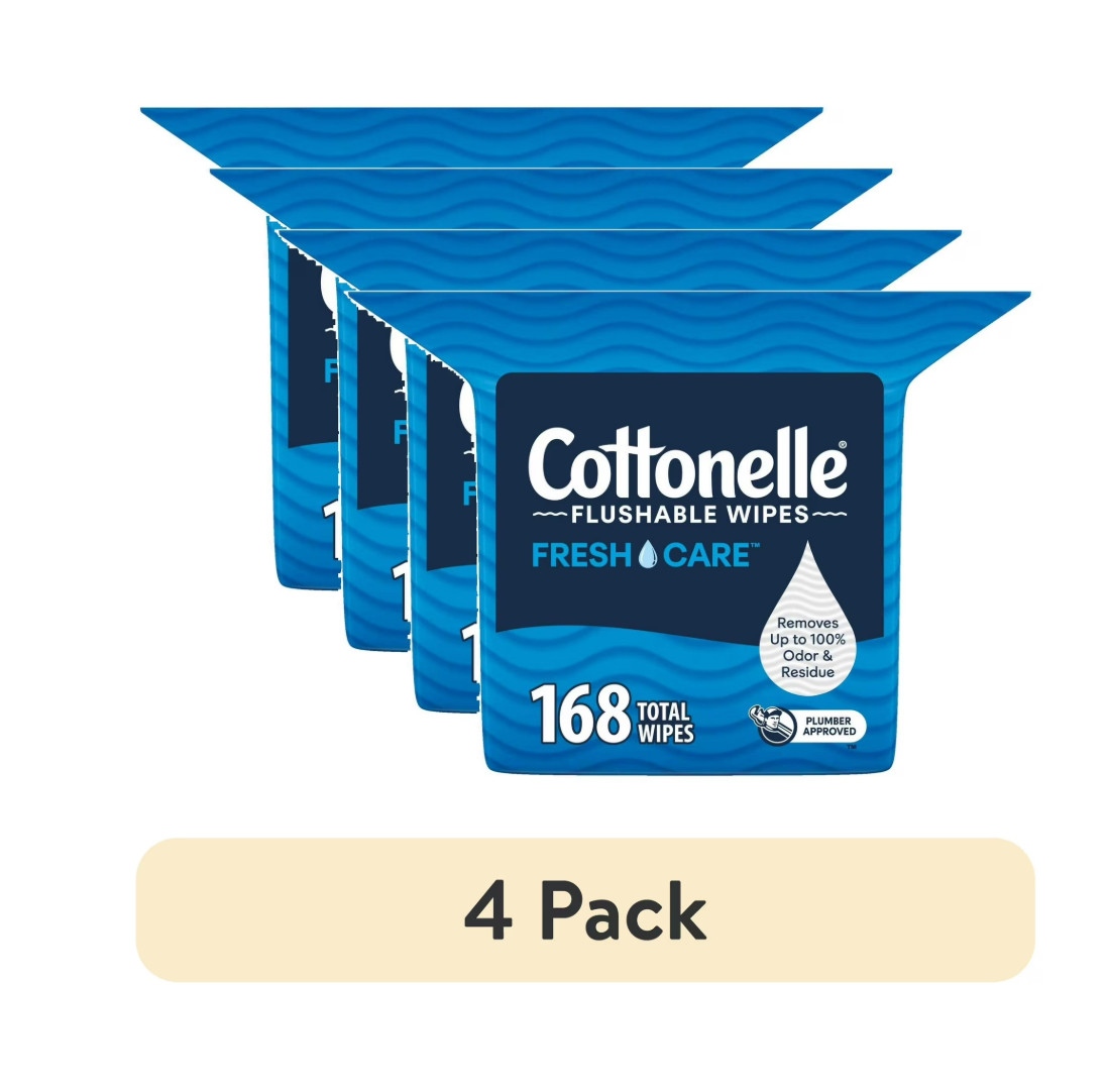 Cottonelle Fresh Care Flushable Wet Wipes, 1 Resealable Bag (4 pack)