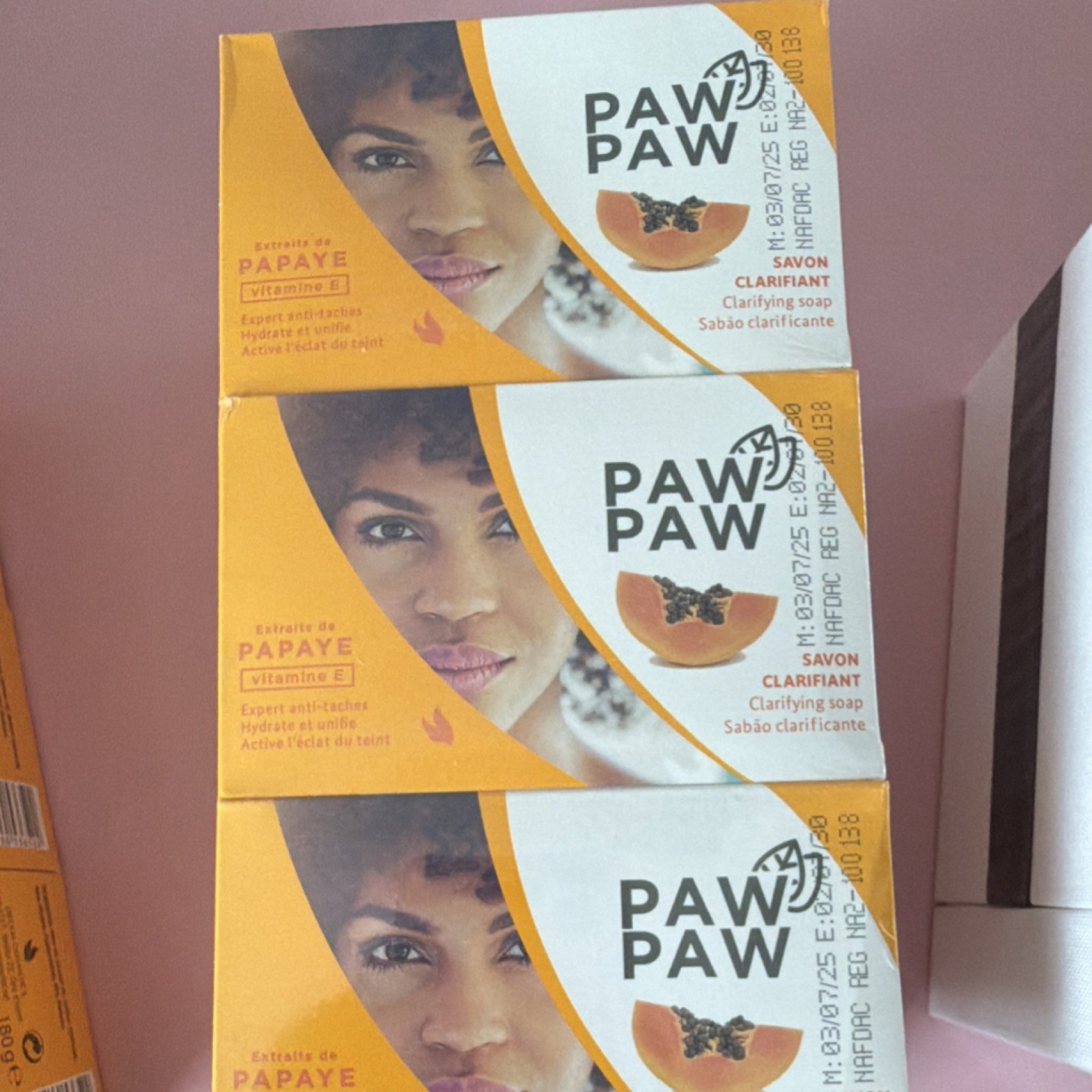 Paw Paw Clarifying Soap Bar Set Exfoliating Papaya Orange Body Face Hands