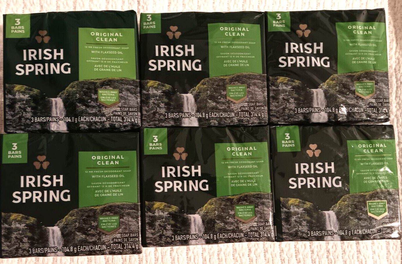 Irish Spring Deodorant Bar Soap Original Lot of 8 Pks 3.75 oz 24 Bars Total