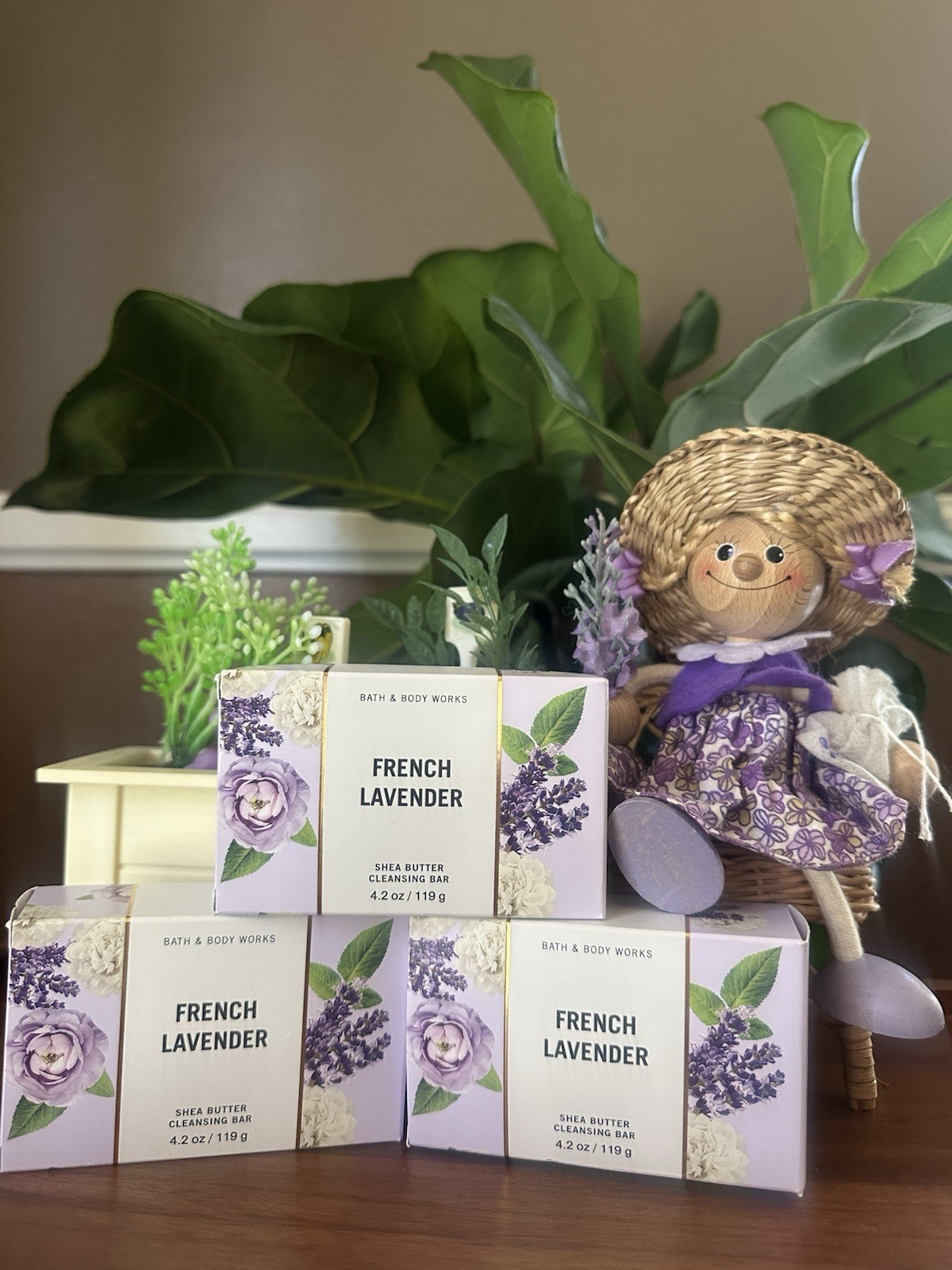LOT Of 3 Bath & Body Works Shea Butter Cleansing Bar Soap French Lavender 4.2 oz