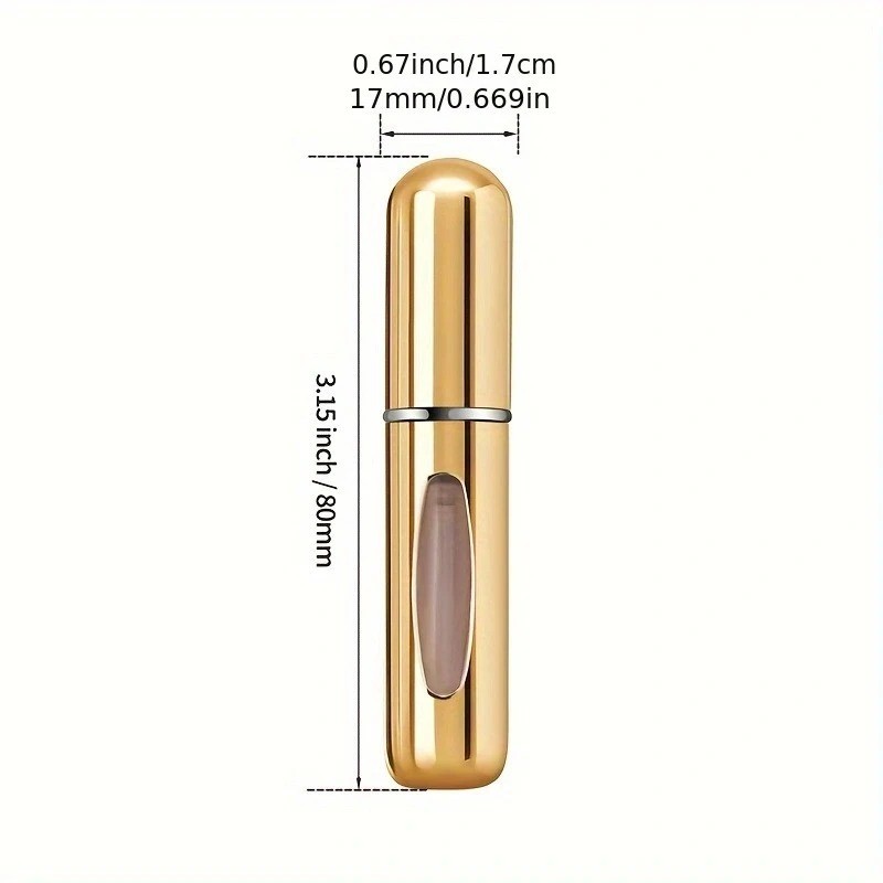 5 Pcs Refillable Travel Portable Perfume Atomizer Bottle Spray Pump Case 5ML