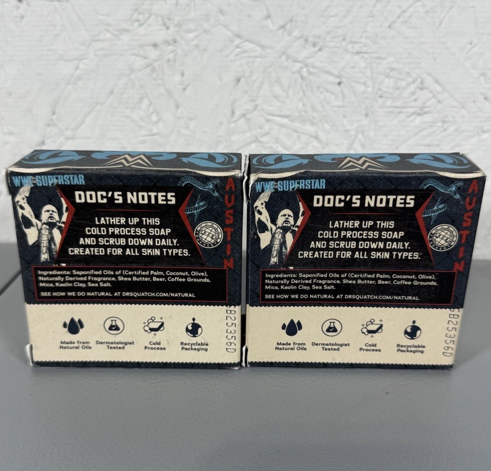 (2 PACK) Dr. Squatch Men’s Natural Soap – Stone Cold Stunner, 5 oz
