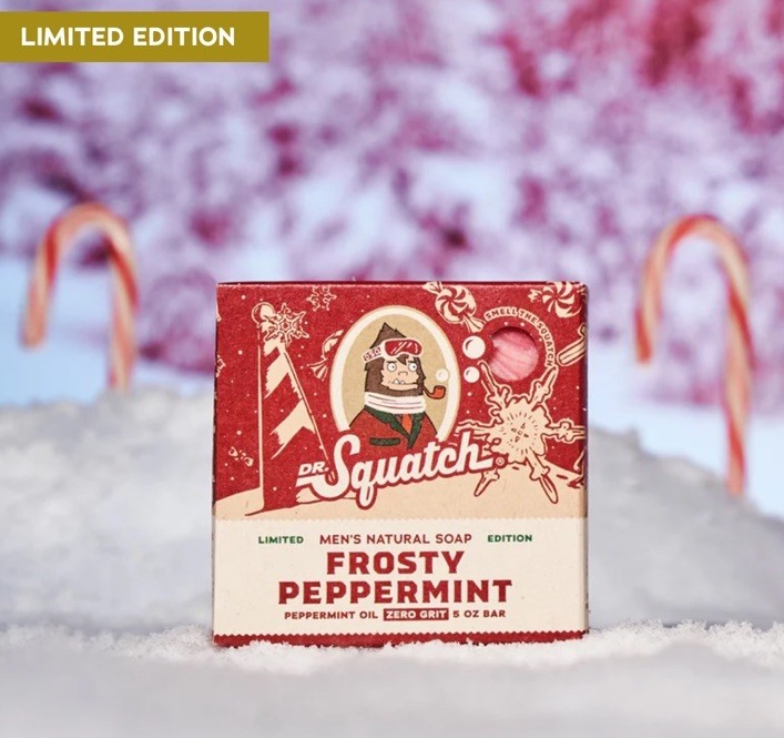 Dr Squatch Frosty Peppermint Bar Soap Limited Edition 5oz Natural Cold Process