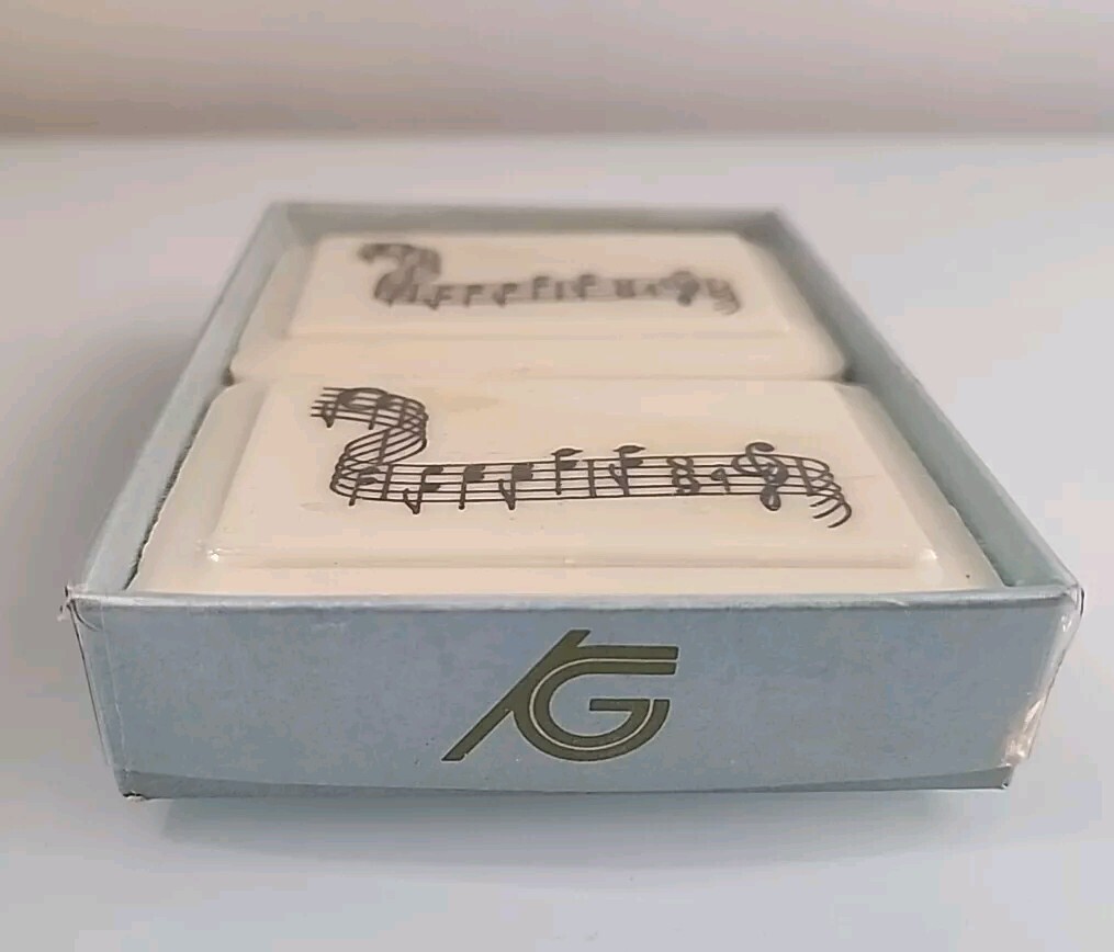 Vintage Katherine Gray French Milled Soap w/ Cold Cream 2 Bar Music Notes New