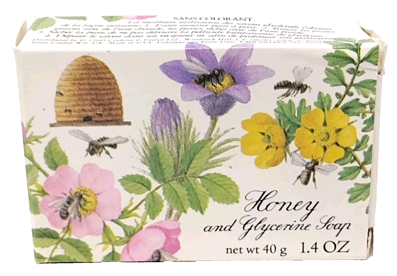 VTG Crabtree Evelyn London Honey Glycerine Soap 1.4oz 40g Made Switzerland NOS