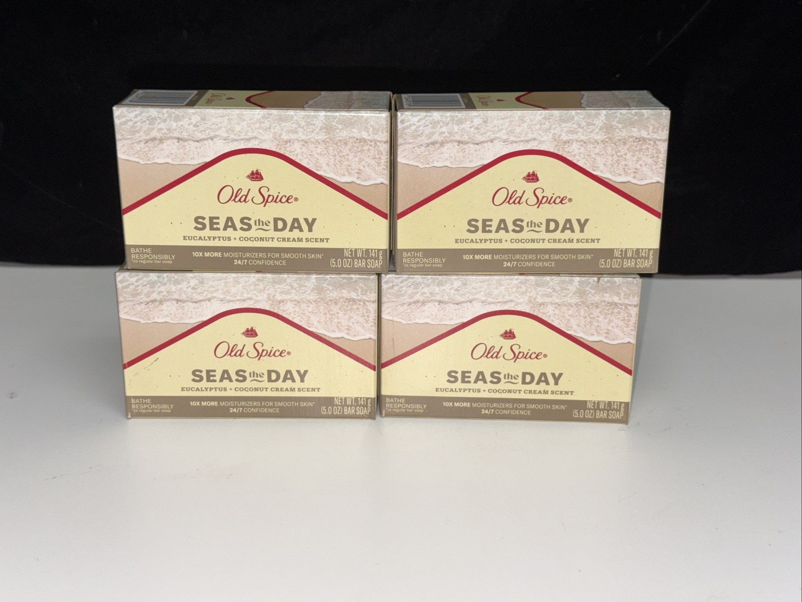 4 BARS–Old Spice Bar Soap SEAS THE DAY Eucalyptus & Coconut Cream 5oz