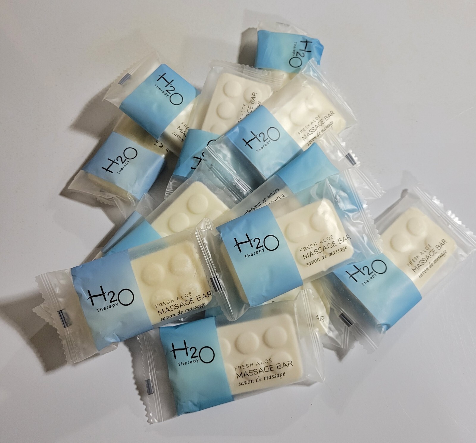 Lot Of 14 Massage Bumps Soap Bars H2O Therapy Organic Fresh Aloe 1 Ounce Each