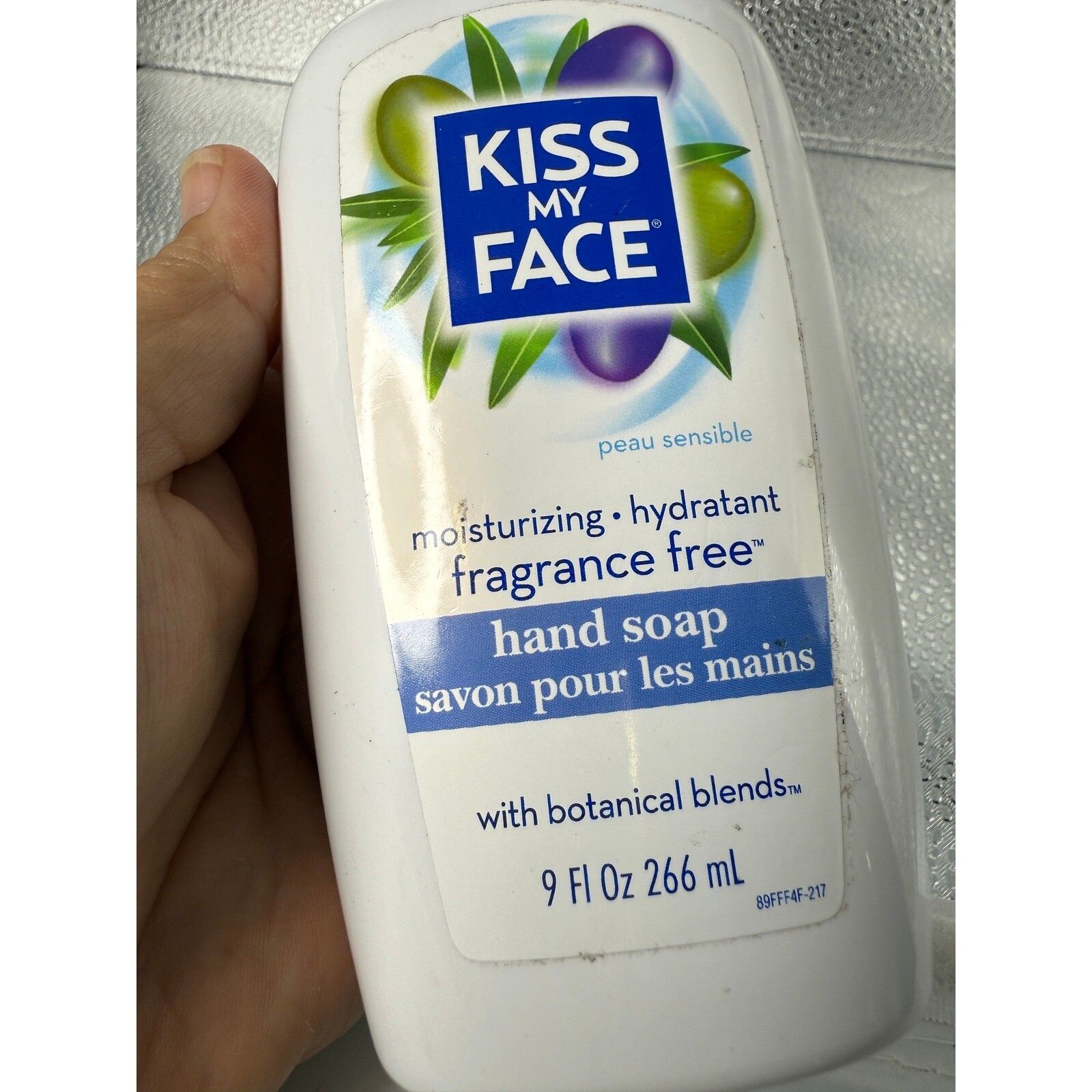 Kiss My Face Hand Soap Liquid Moisturizing Hydratant Fragrance Free Pump 9 oz