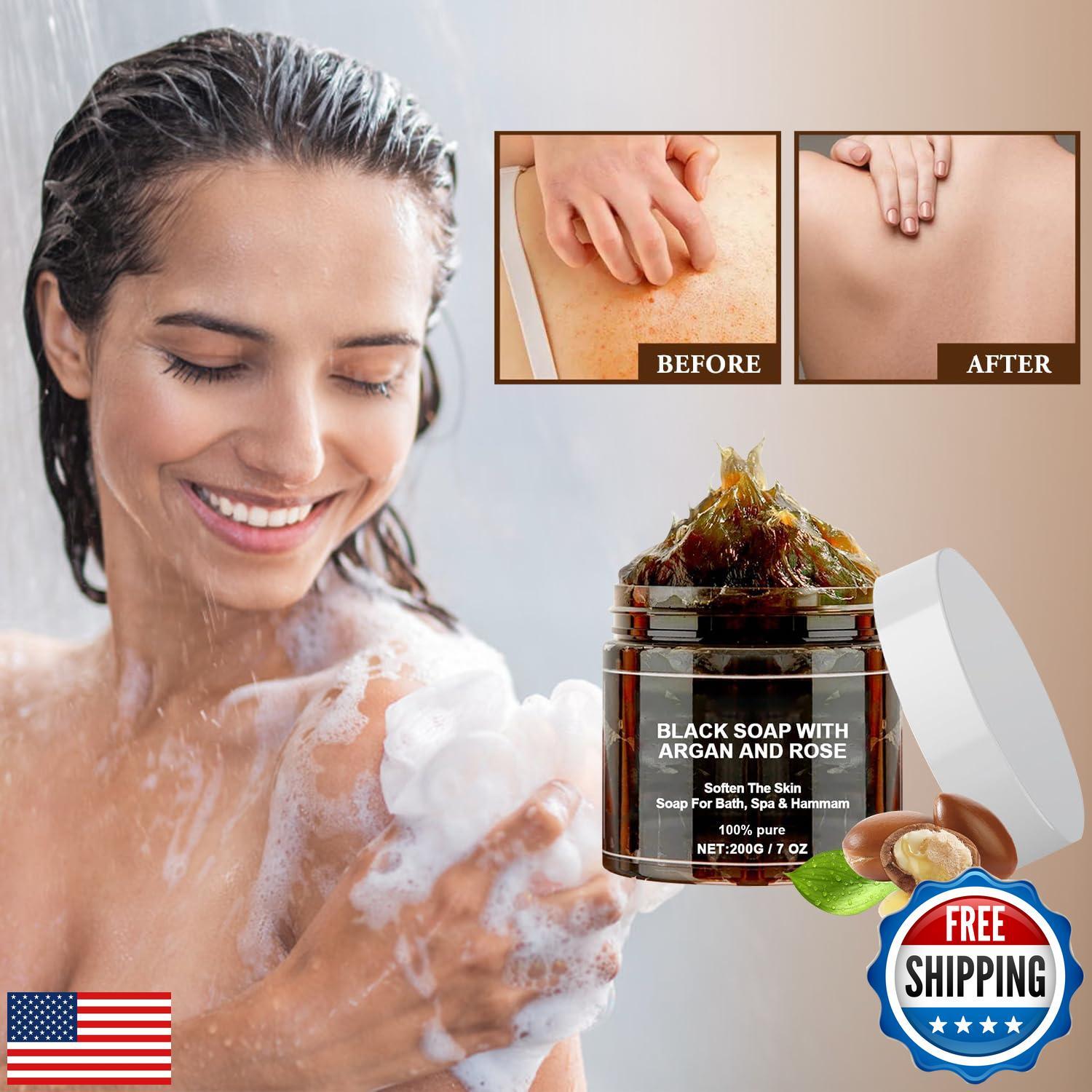 Morocco Black Soap With Argan And Rose, Zawina Moroccan BlackSoap Hammam, Zaw