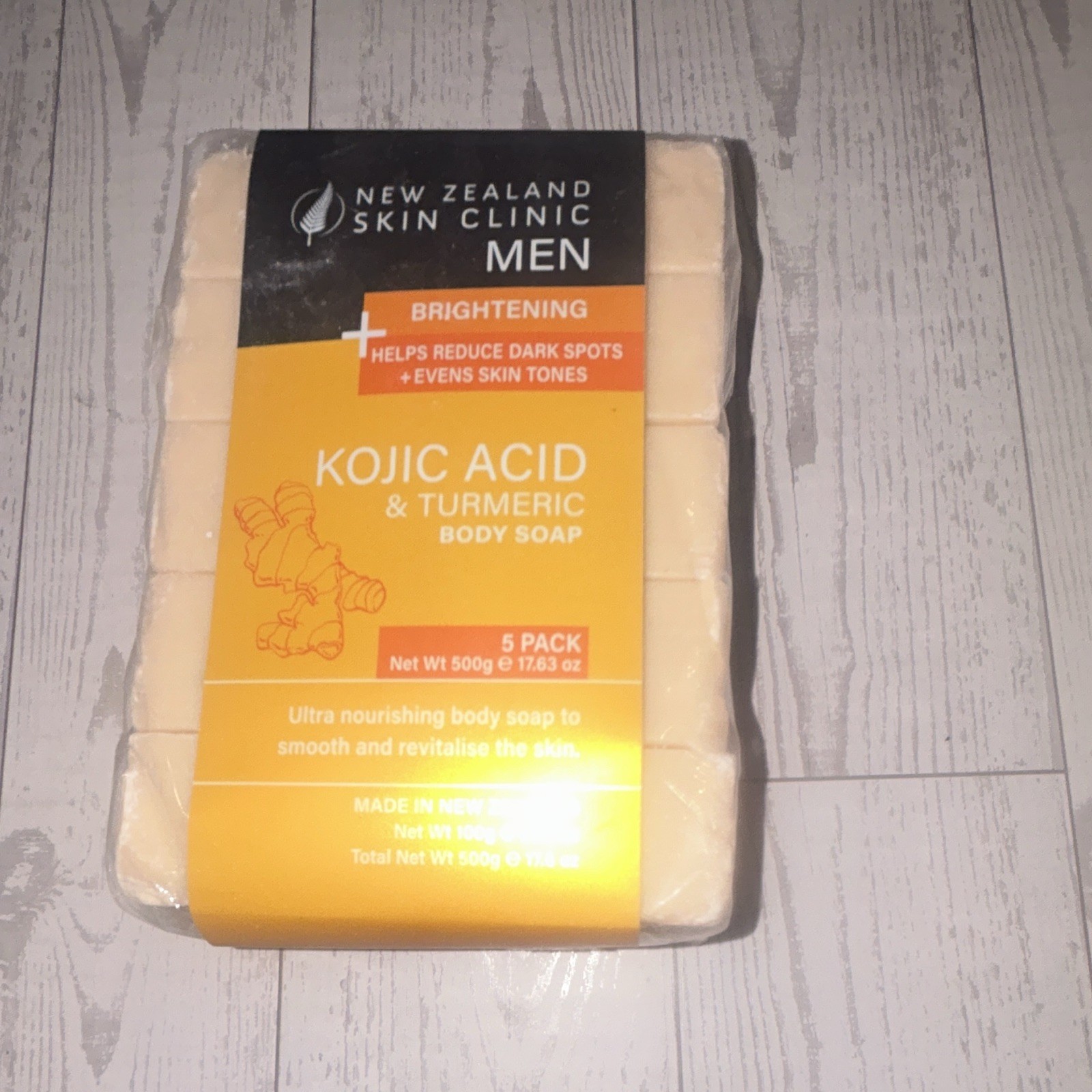 New Zealand Skin Clinic Men Brightening Kojic Acid & Turmeric Soap 5 Pack