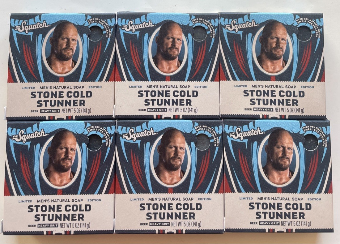 6 Dr. Squatch Limited Edition Natural Soap Stone Cold Stunner Heavy Grit 5 oz.