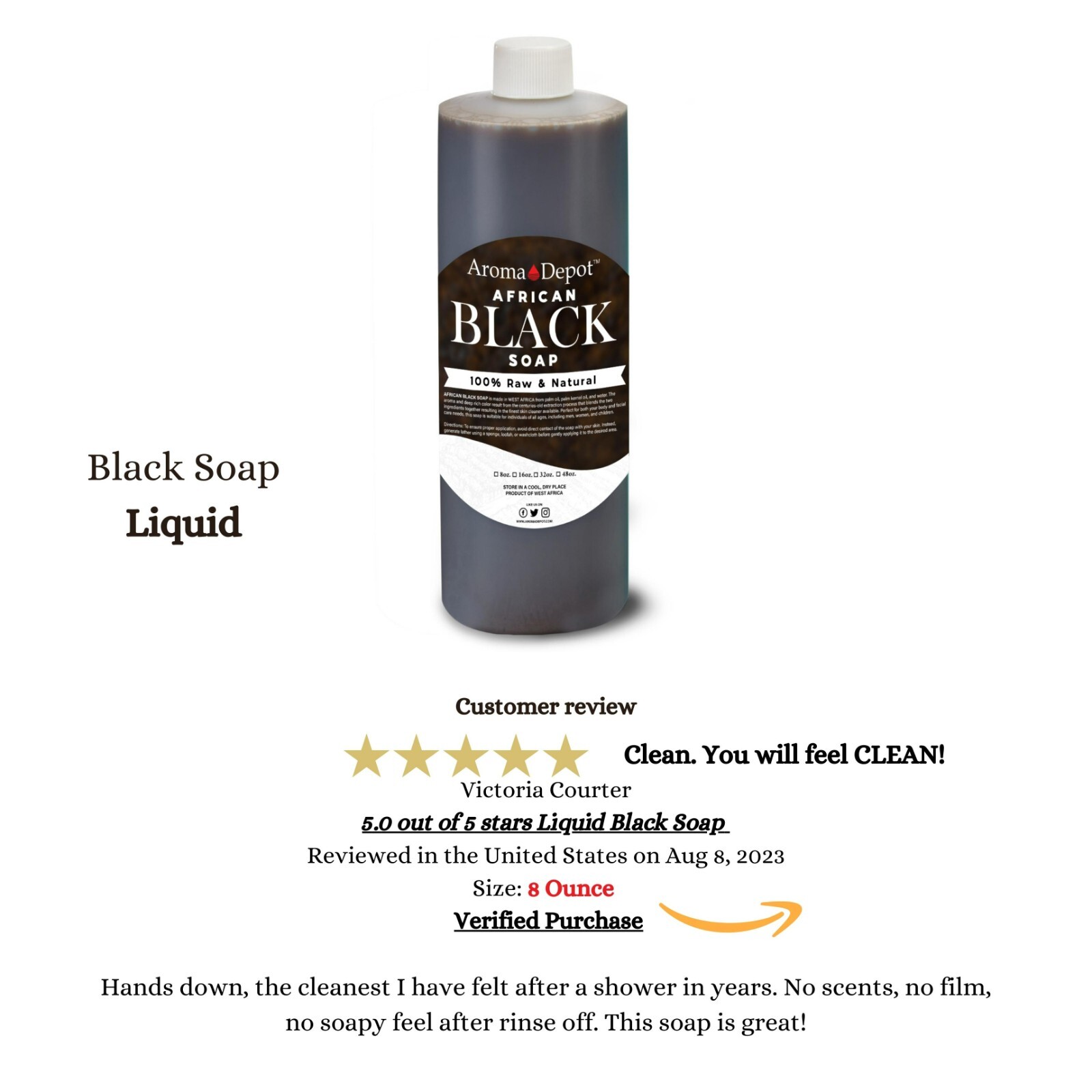 Liquid African Black Soap Raw 100% Pure Natural Bath Hair Face Wash Wholesale