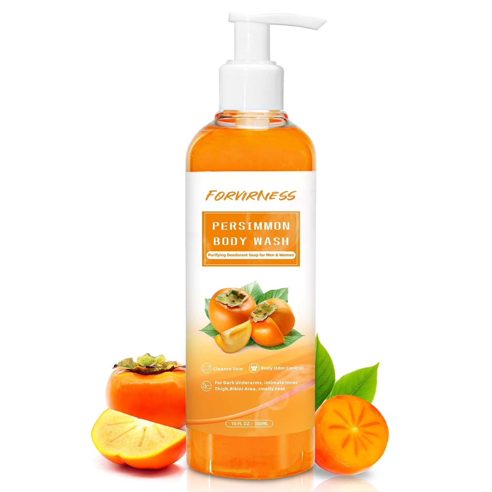 forvirness Persimmon Body Wash for Old People Smell, Natural Deodorant Bar So…