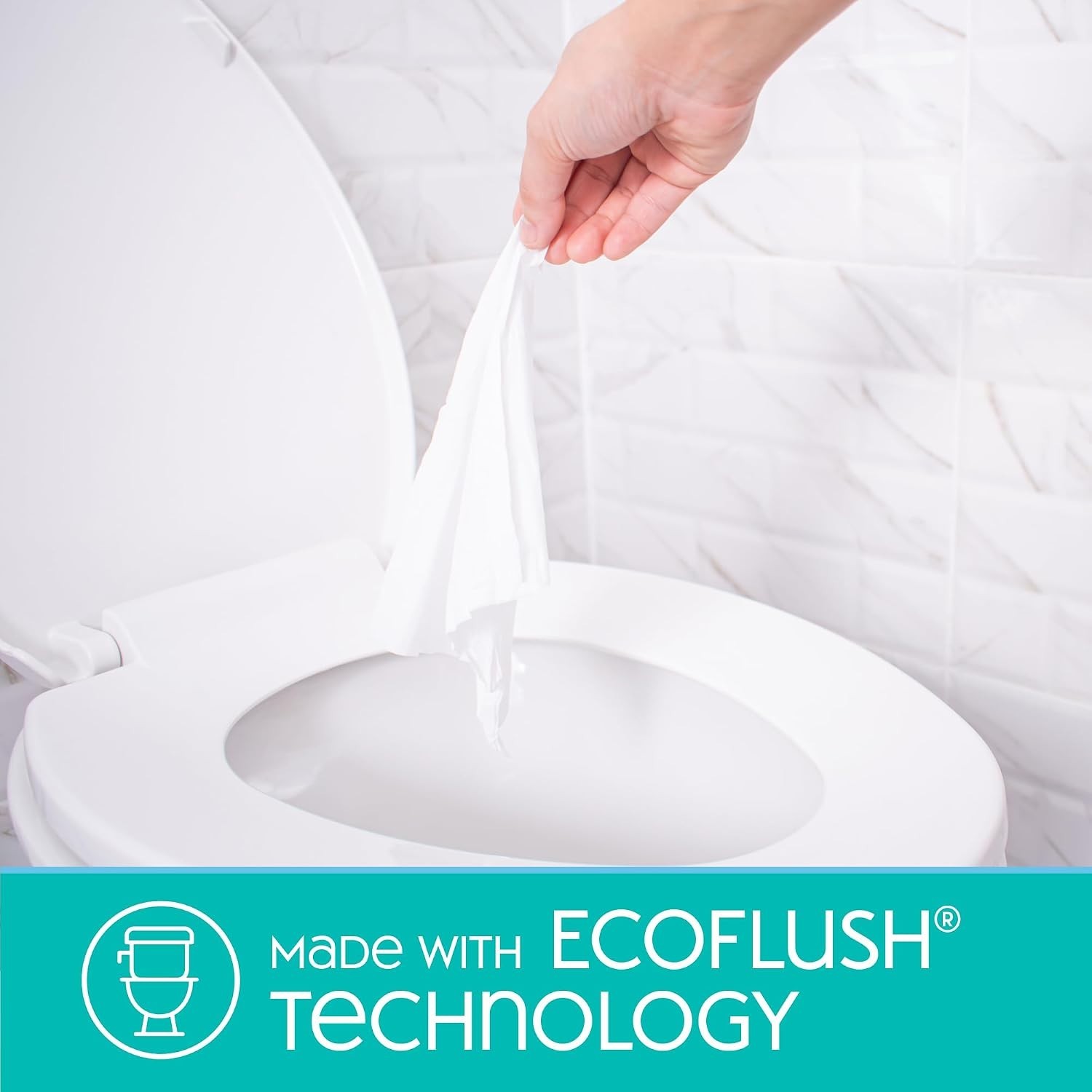 Extra Large Flushable Wipes | 40% Larger | Unscented, Hypoallergenic Comfort