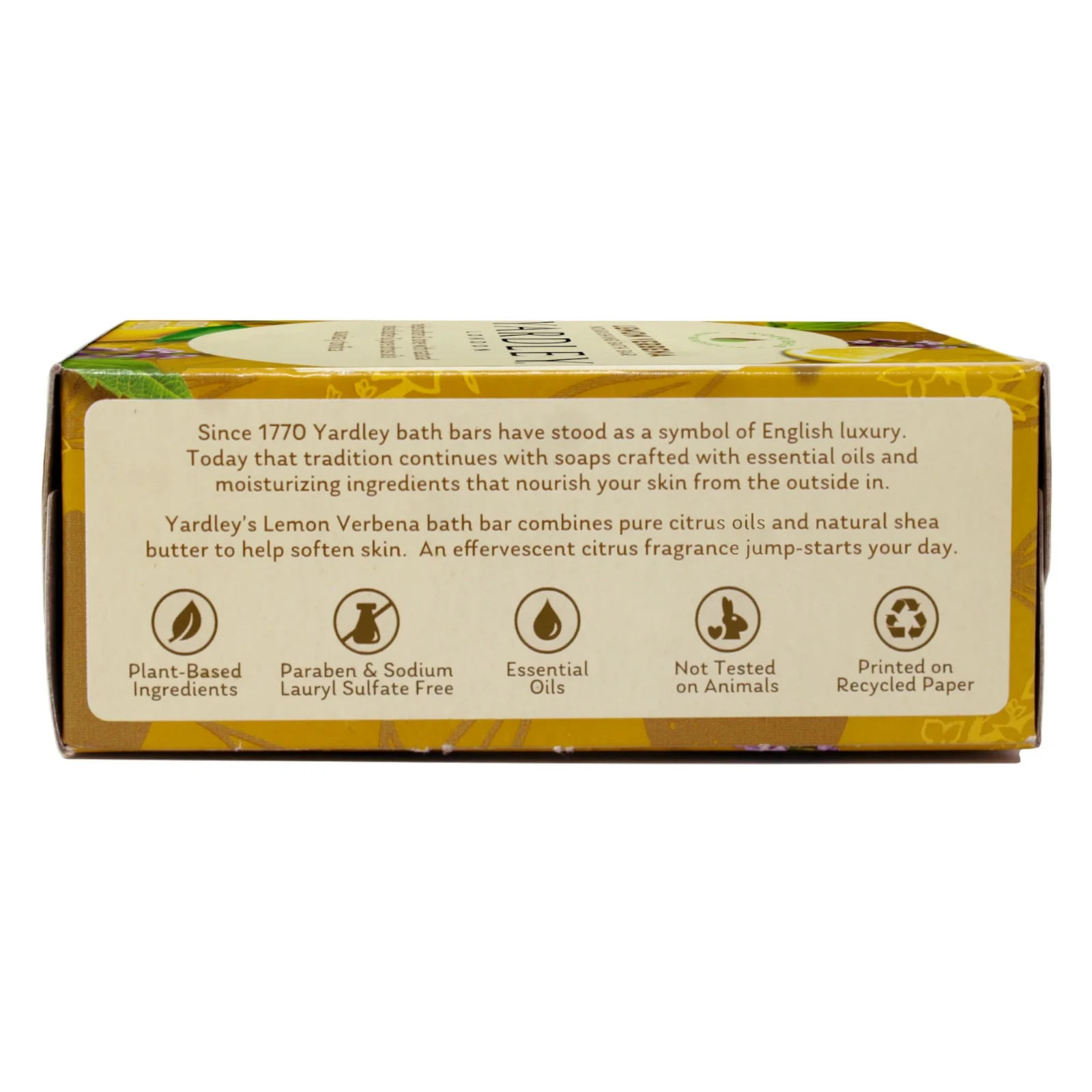 Yardley London Moisturizing Bath Bar Lemon Verbena 4.0 Oz. 4 Pack