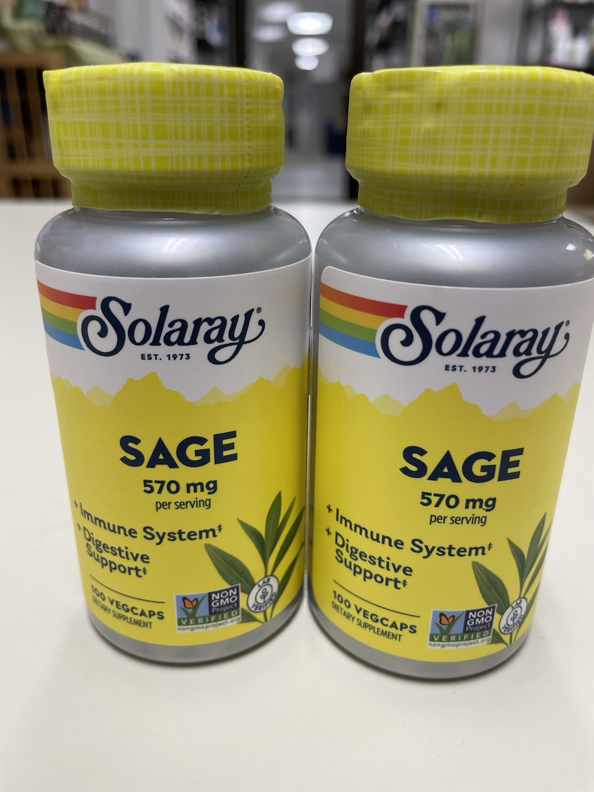 2 Pack SOLARAY Sage Leaf 570mg Healthy Body Odor Immune Digestive Support 03/28
