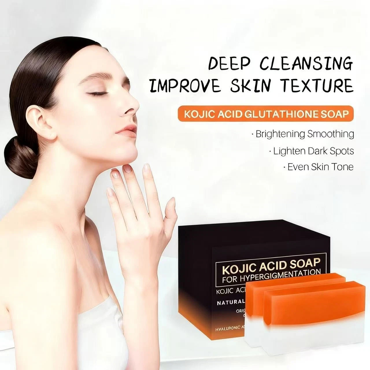2 Pack Kojic Acid Soap Clean Brighten Skin Tone Fade Dark Spots For Face Body US
