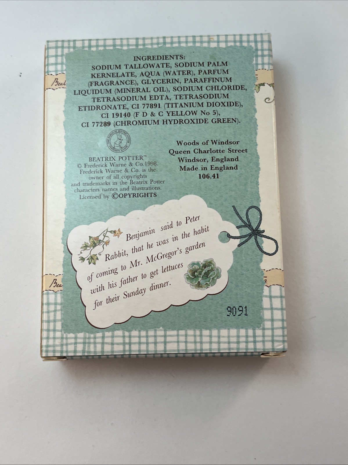 Woods of Windsor Beatrix Potter Novelty Soaps Tiggy-Winkle Peter Rabbit SET-4