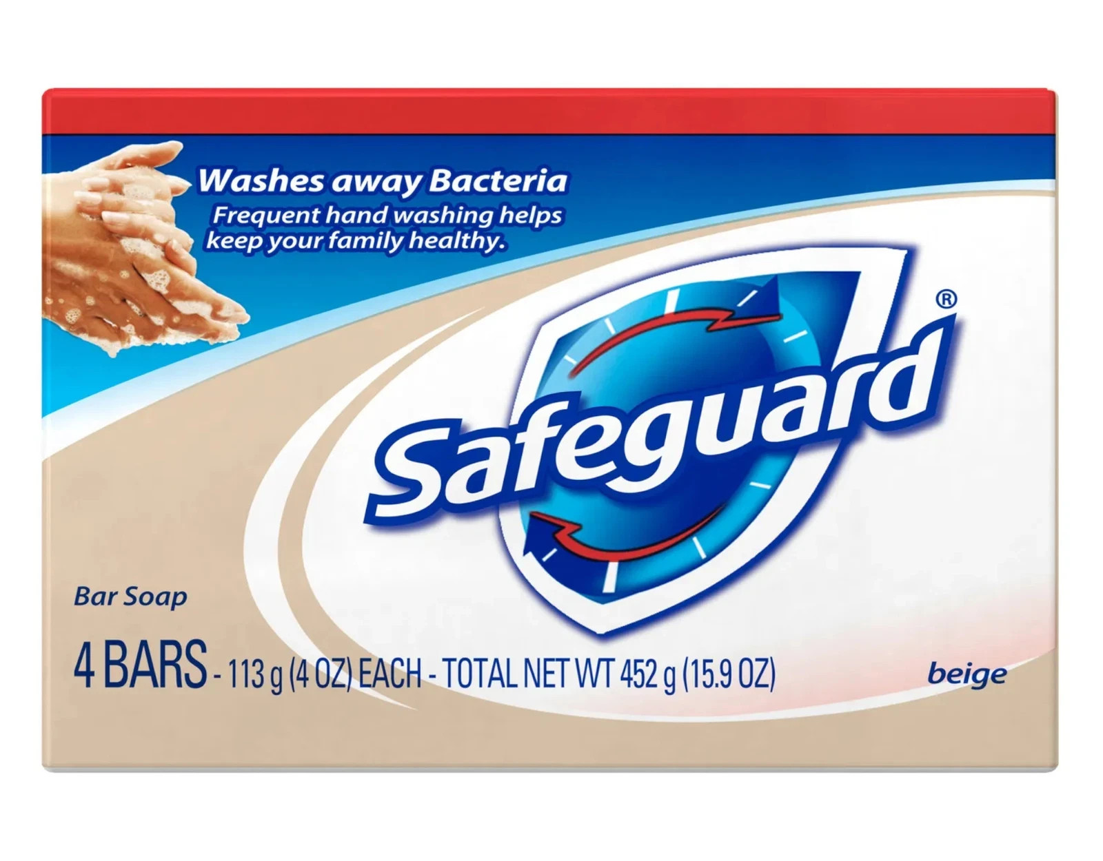 Safeguard Beige Bar Soap , 4 Oz. Antibacterical Deodorant, 4 Ct Ea-💥Pack of 3💥